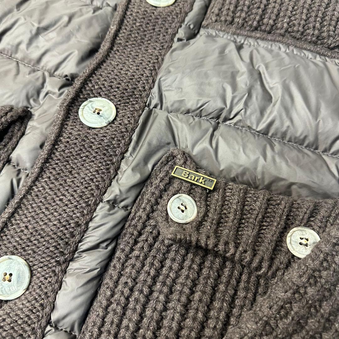 極美品 Bark バーク ニット×ダウン ブルゾン ブラウン