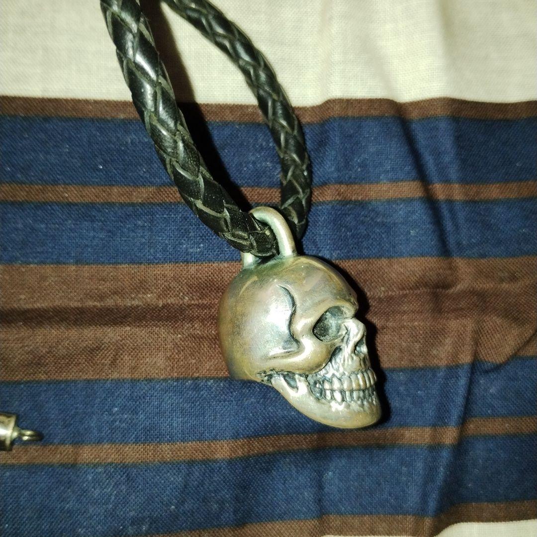 DEALDESIGN スカルペンダント付きレザーネックレス ウォレットハンガー