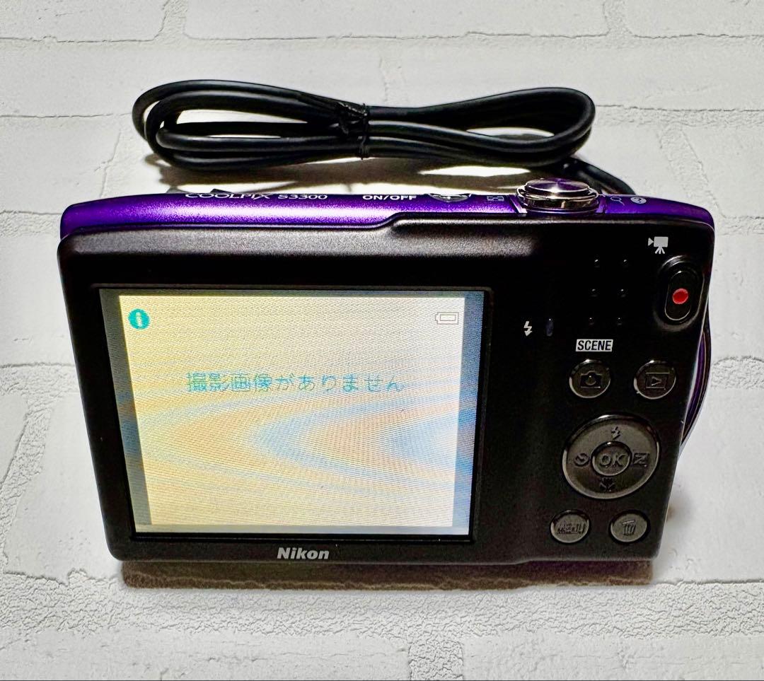 【美品】Nikon COOLPIX S3300 パープル コンパクトデジカメ