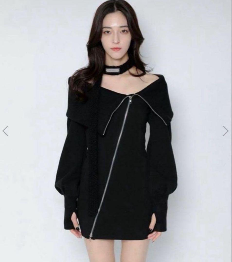 ワンピース melt the lady slash zip up mini dress