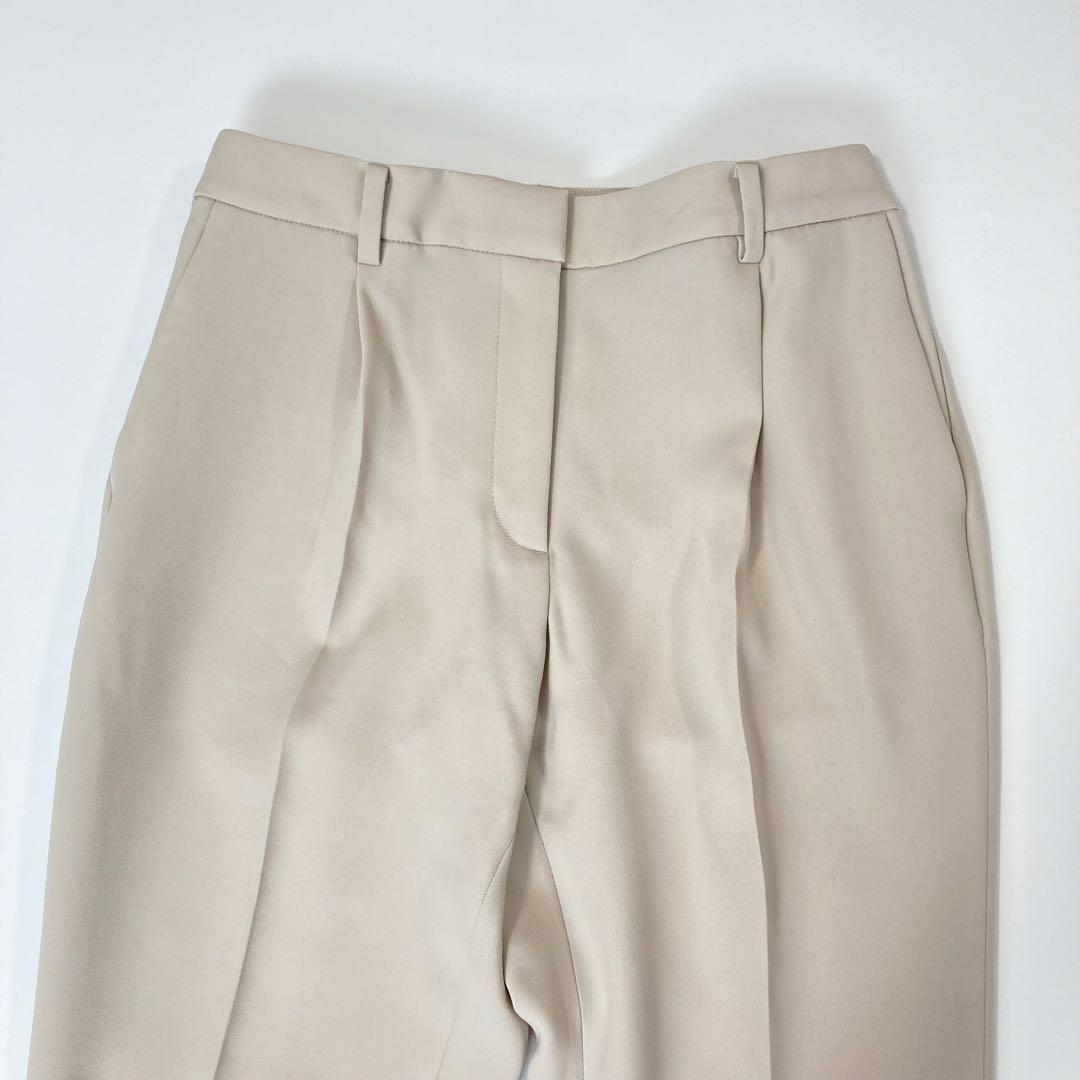 【洗える】PLST パンツ セットアップスーツ ノーカラー 美品 M ベージュ