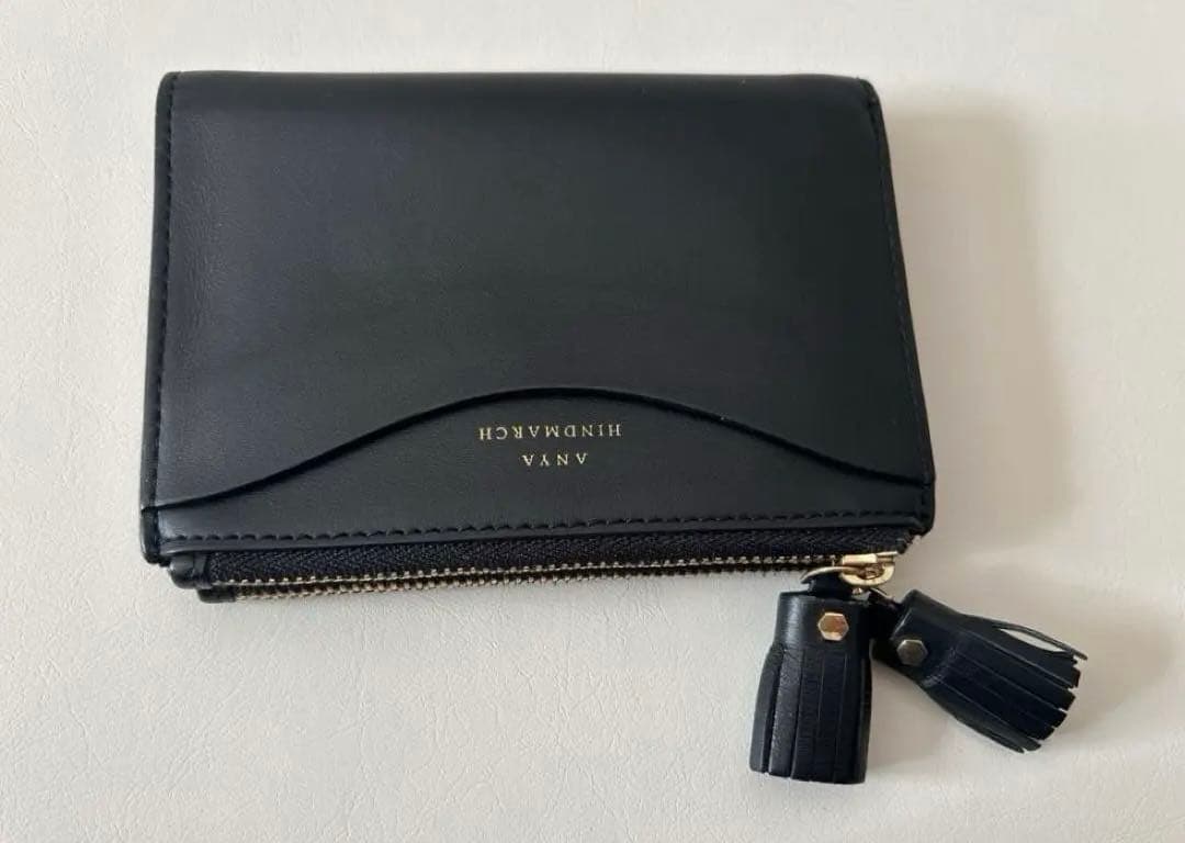 ANYA HINDMARCH アニヤハインドマーチ 二つ折り財布 ブラック
