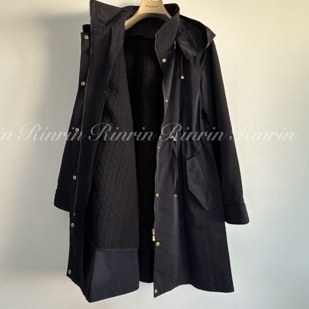 ANAYI ブライトツイルライナー付モッズコート 36
