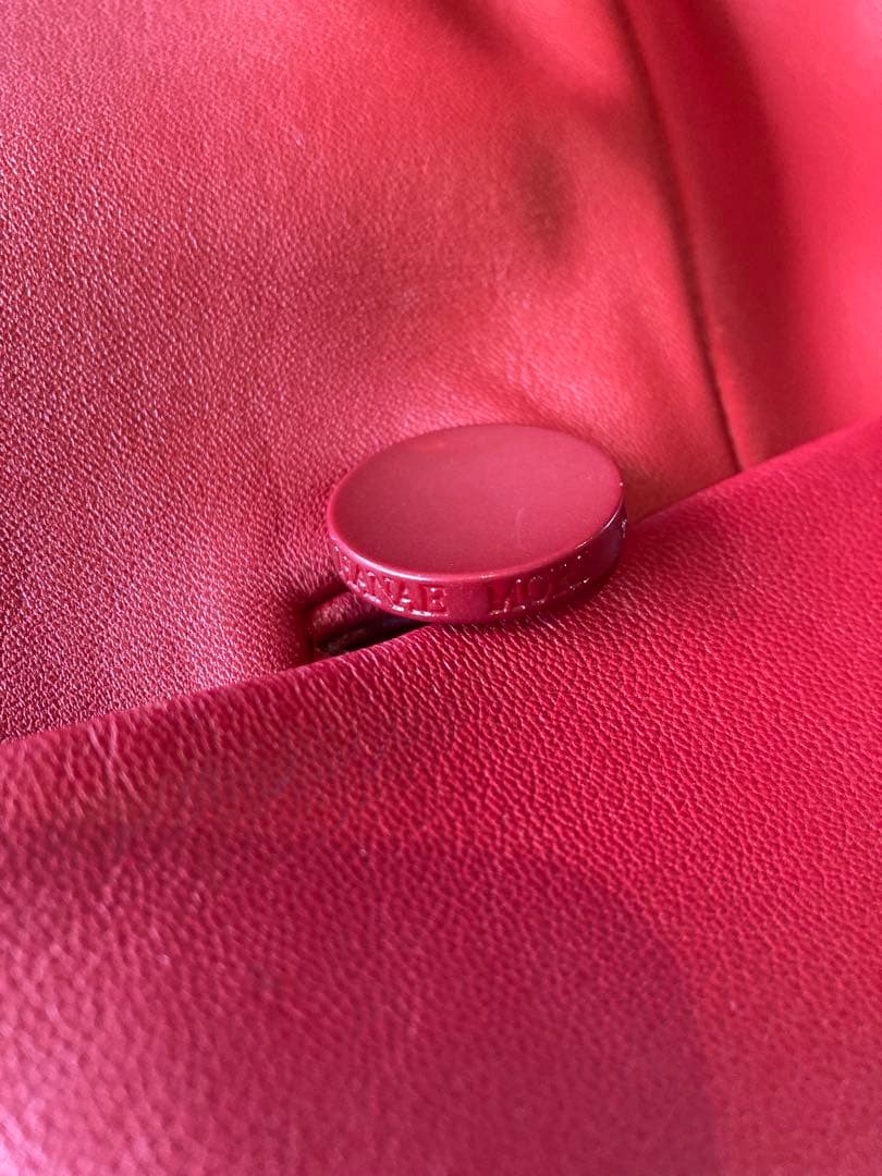 【美品】HANAE MORI ハナエモリ　赤 羊革　ジャケット　38サイズ大きめ