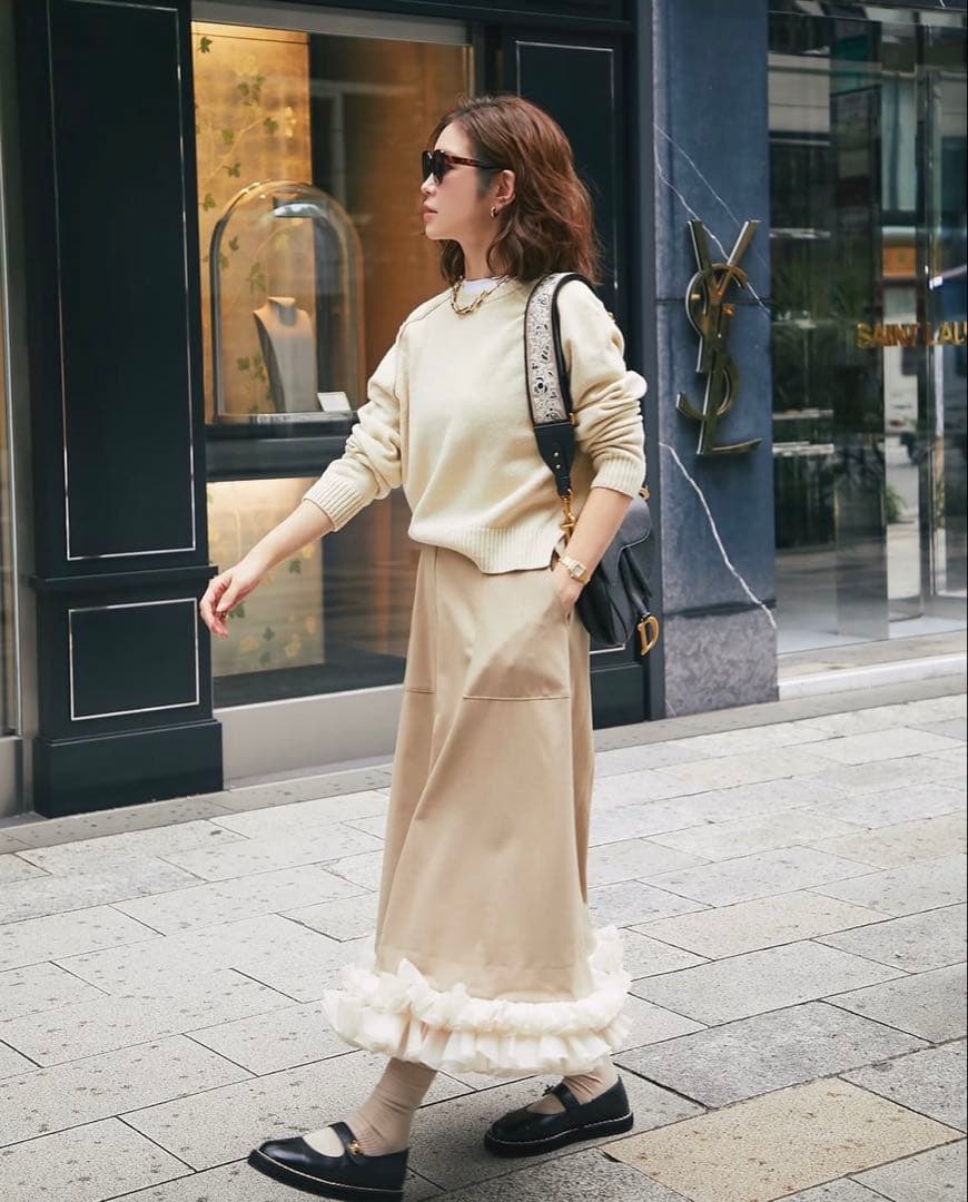 セブンテン seventen ベーシッククルーネックラメプルオーバー ニット