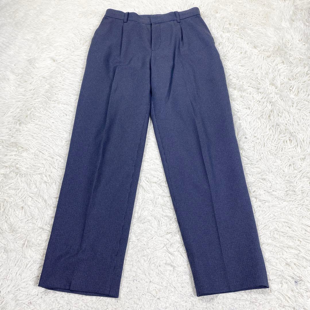 スーツセレクト　スーツセットアップ　ネイビー　千鳥格子　ダブルスーツ　サイズM