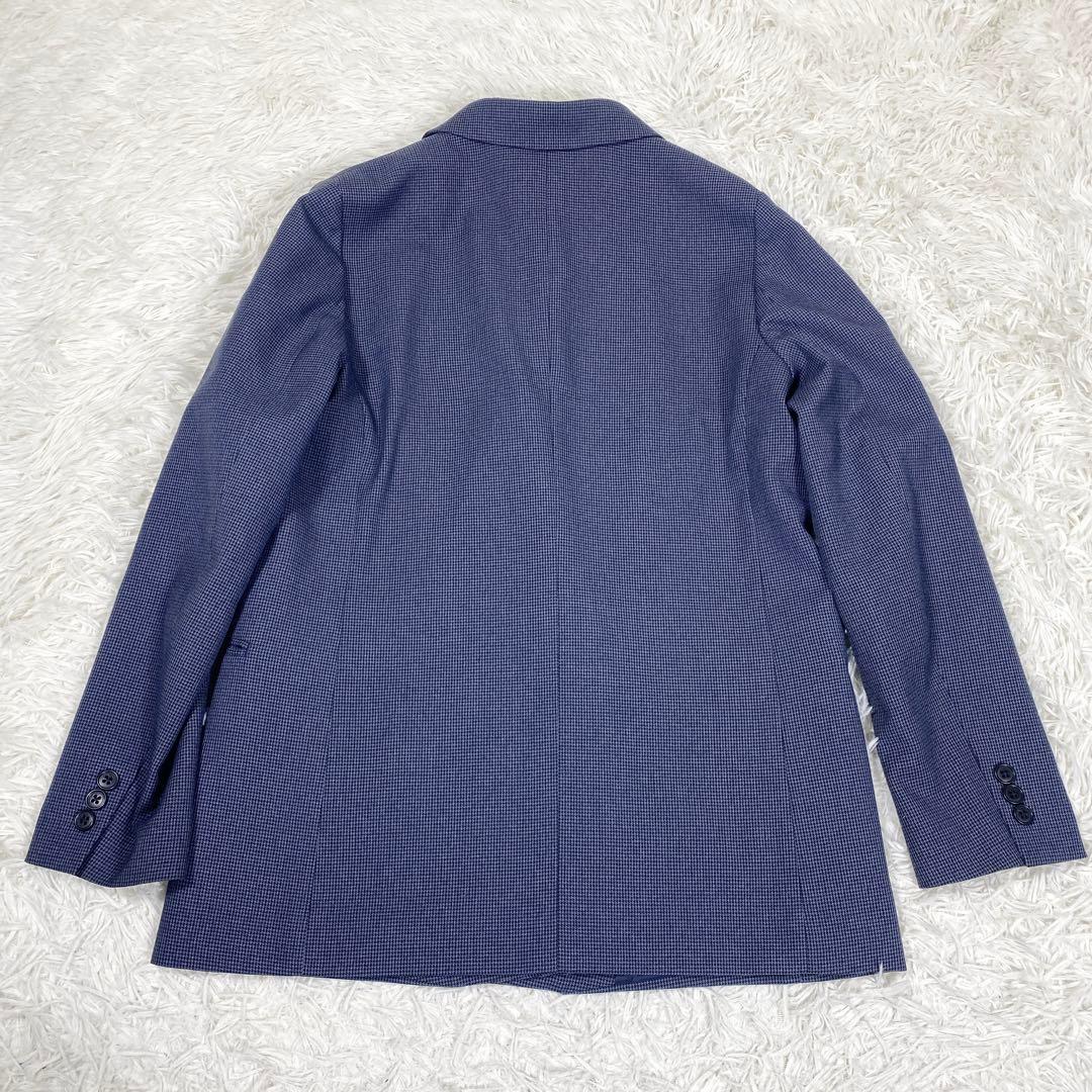 スーツセレクト　スーツセットアップ　ネイビー　千鳥格子　ダブルスーツ　サイズM