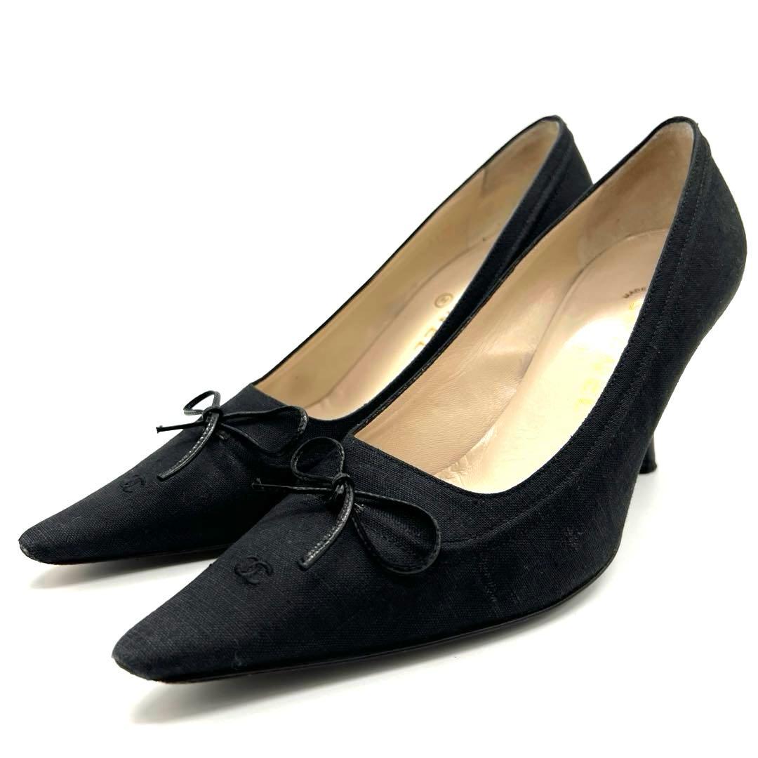 ✨良品✨　CHANEL シャネル　ハイヒールパンプス　ココマーク　リボン