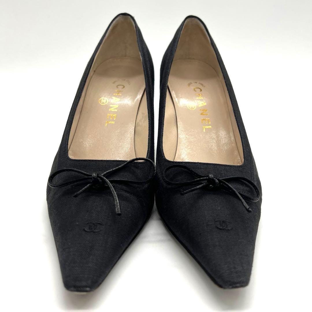 ✨良品✨　CHANEL シャネル　ハイヒールパンプス　ココマーク　リボン