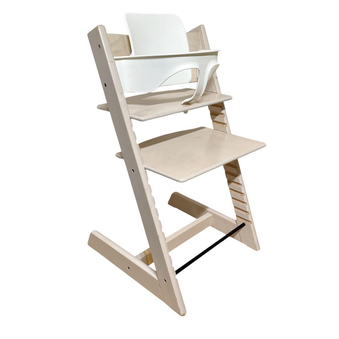 ストッケ　トリップトラップ　ホワイトウォッシュ　ベビーセット付き　シリアル4