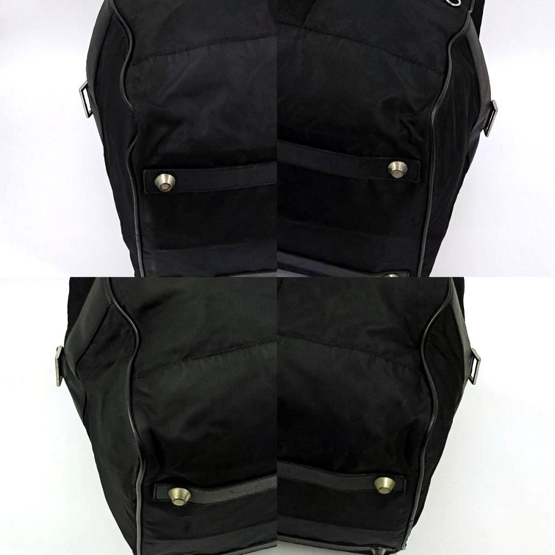 希少✨プラダ 保存袋　南京錠鍵付き　2way ボストンバッグ 三角ロゴ 革 黒