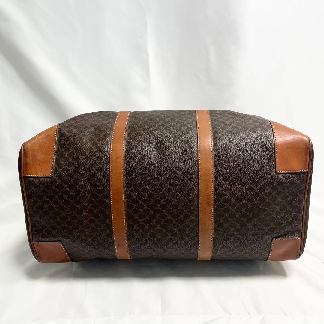 セリーヌ マカダム ボストンバッグ ブラウン カデナ チャーム 大容量 A4可