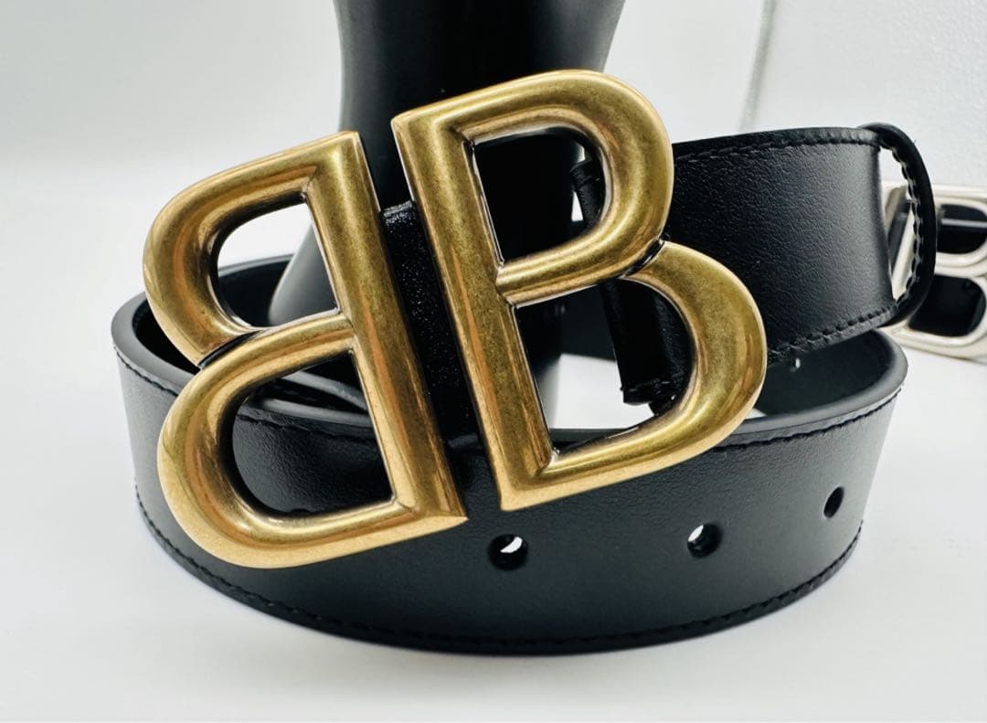 BBロゴ ブラックレザーベルト