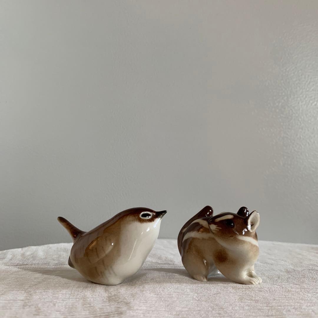 ヴィンテージ ロモノーソフ シマリス 置物 フィギュリン