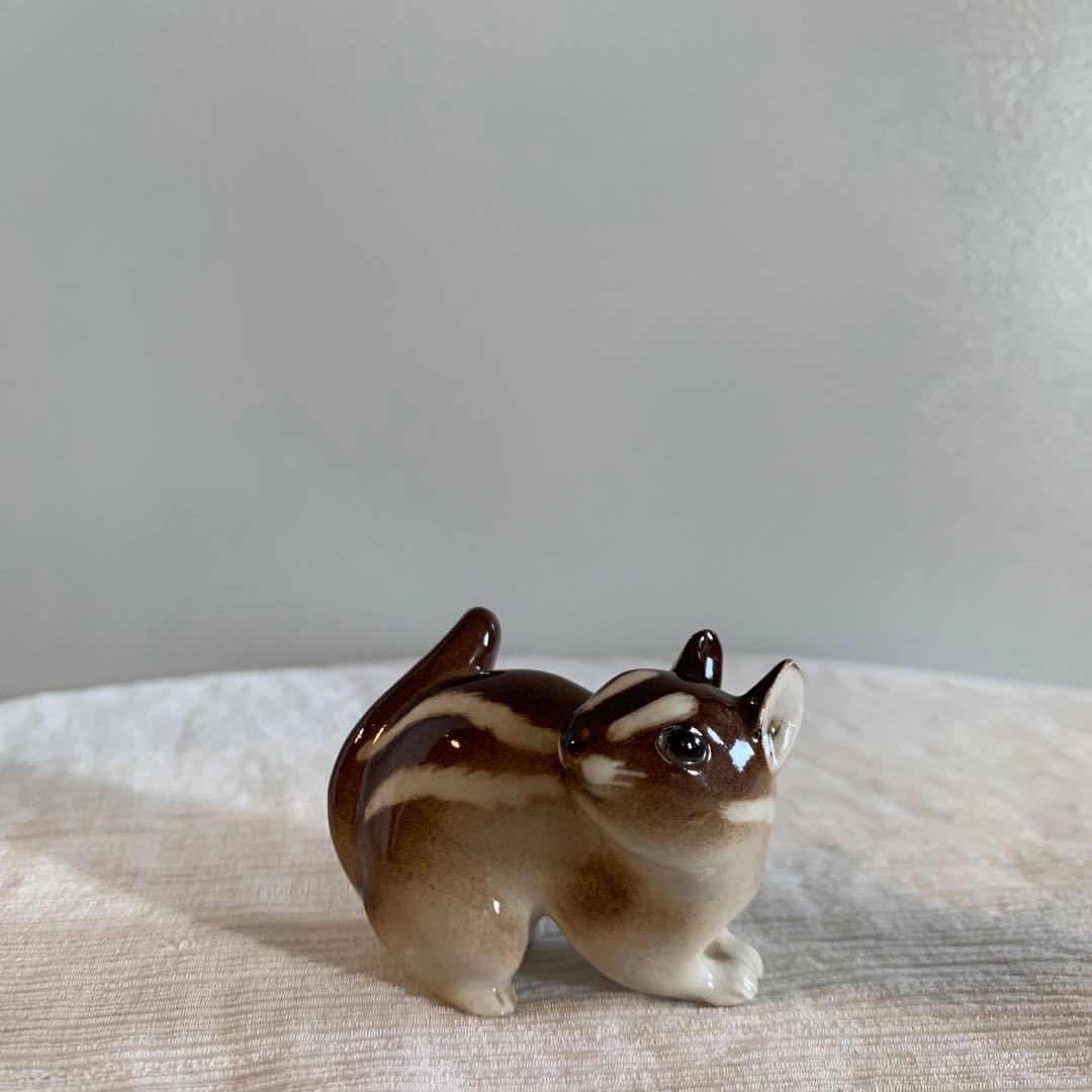 ヴィンテージ ロモノーソフ シマリス 置物 フィギュリン