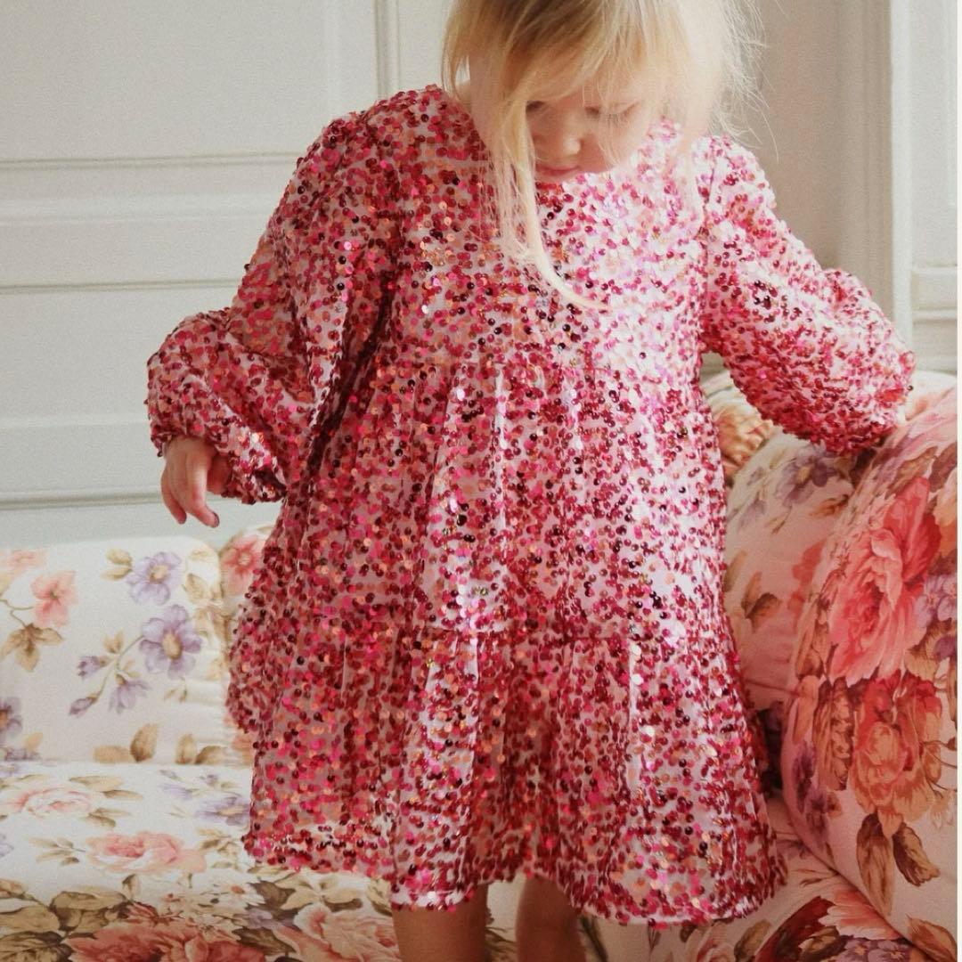 まいまい【新品】Konges Sløjd リボン　スパンコール　ワンピース