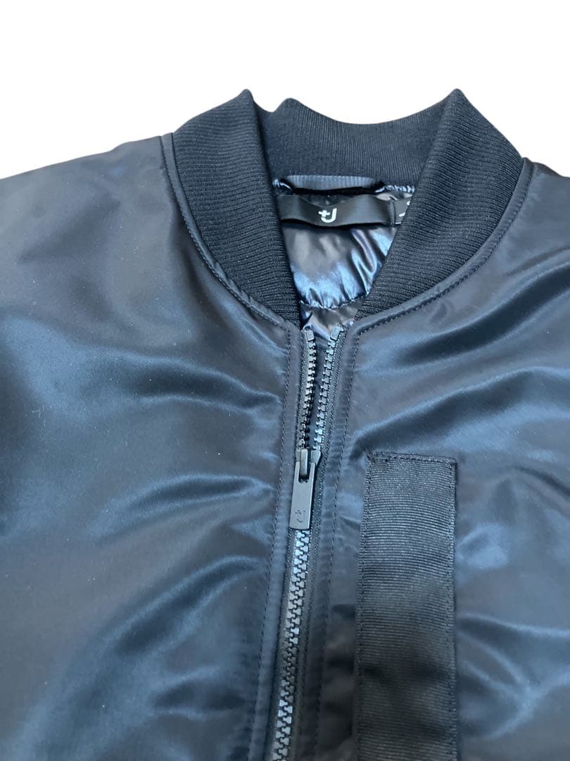 【UNIQLO】+JハイブリッドダウンオーバーサイズMA-1ブルゾン ブラック