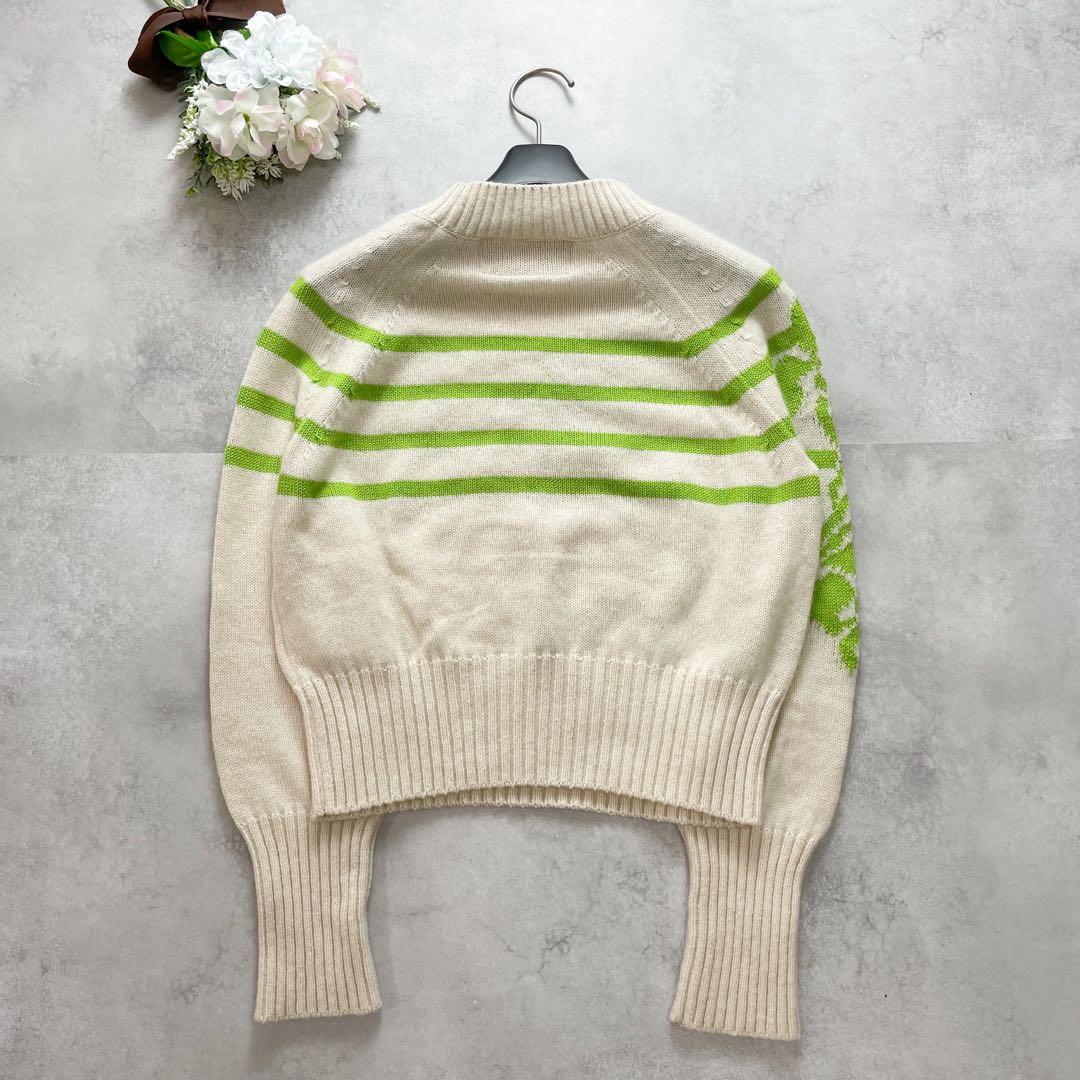 お洒落✨エルマンノシェルヴィーノ ニット セーター リブニット カシミヤ 花