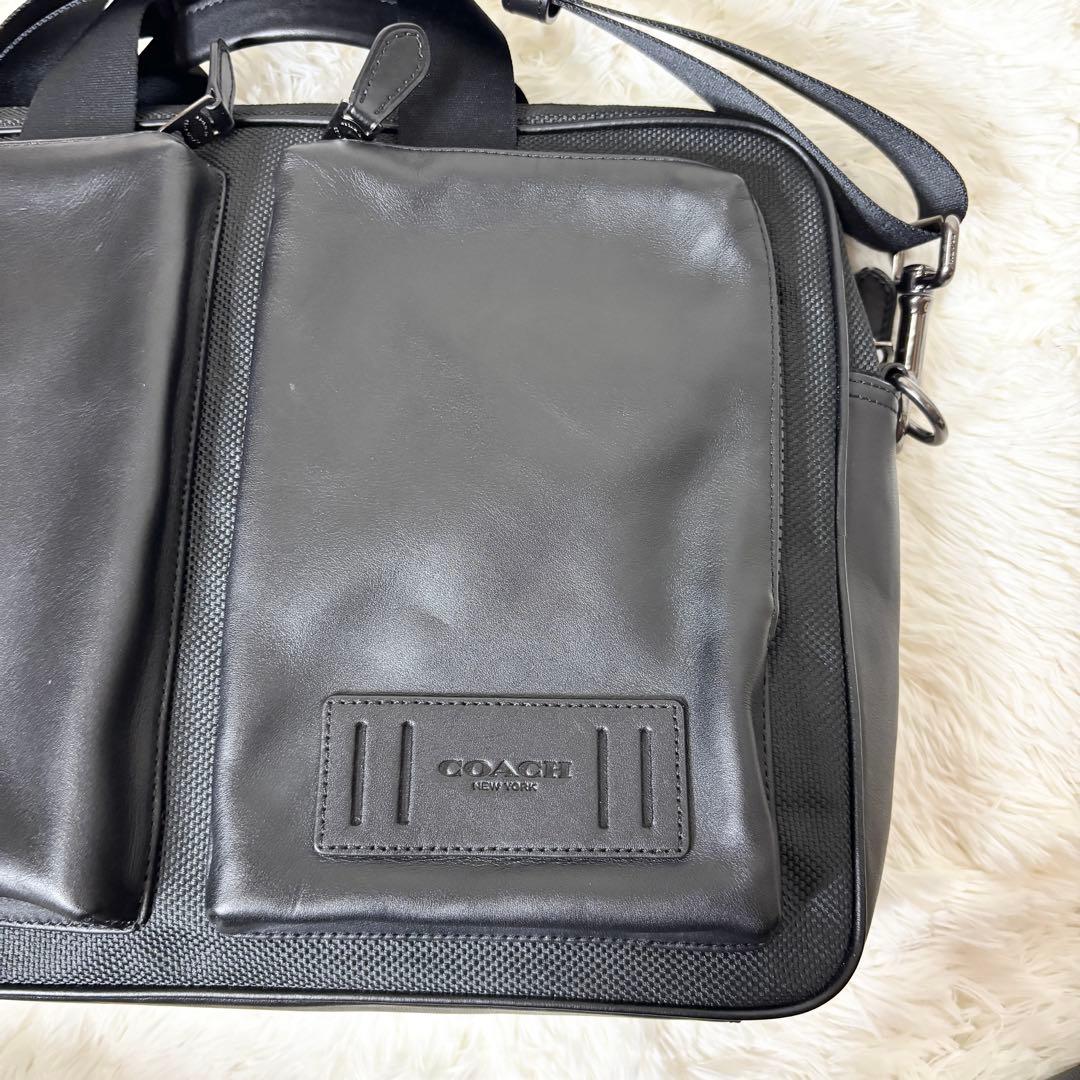 美品 COACH 2wayビジネスバッグ ブラック 6705