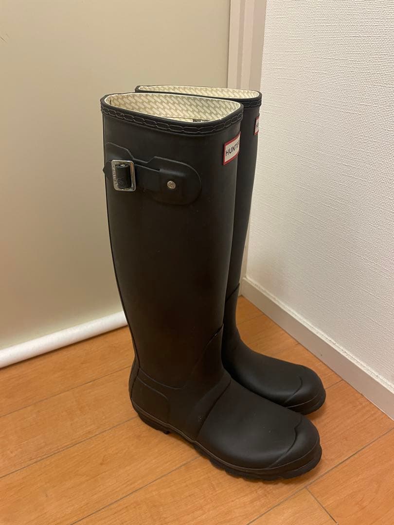 本日値下げ、HUNTER ブラックUK6(24.5cm~25cm)