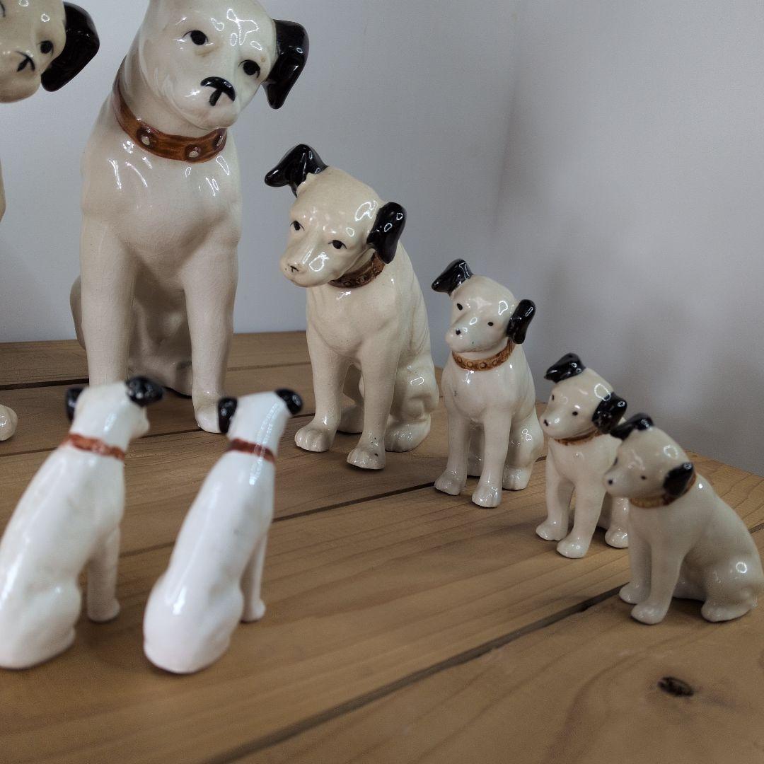 ひでさん【 ヴィンテージ 】 ニッパー君／ビクター／陶器製置物9体セット