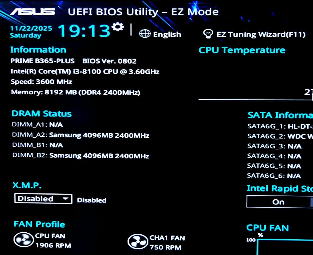 Diginnos デスクトップPC i3 8100 8GB Win11 ドスパラ