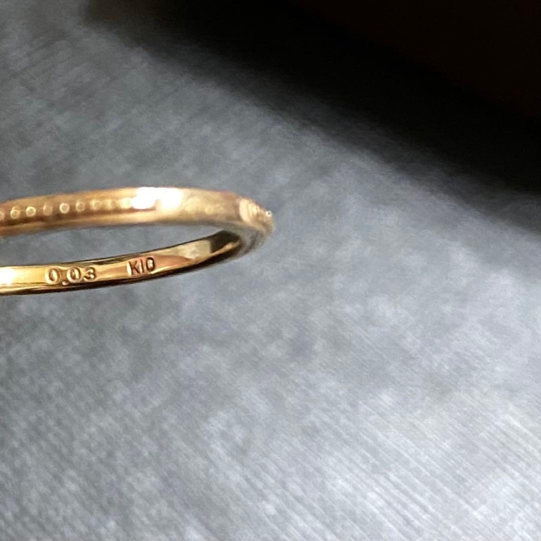 agete アガット K10 0.03ct ダイヤモンド リング 5号 ピンキー