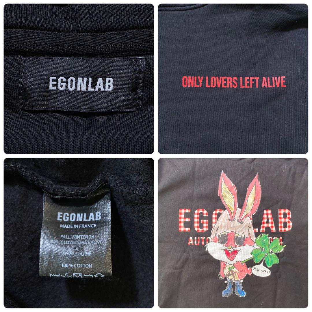 未使用級 エゴンラボ バックプリント パーカー フーディ スウェット