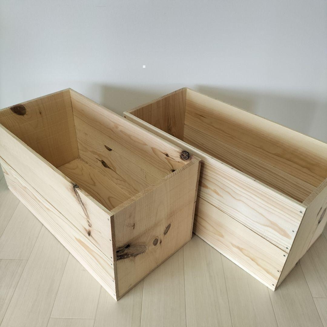 《持ち手無しりんご箱》4箱1セット 棚 木製 収納 木箱 インテリア 本棚