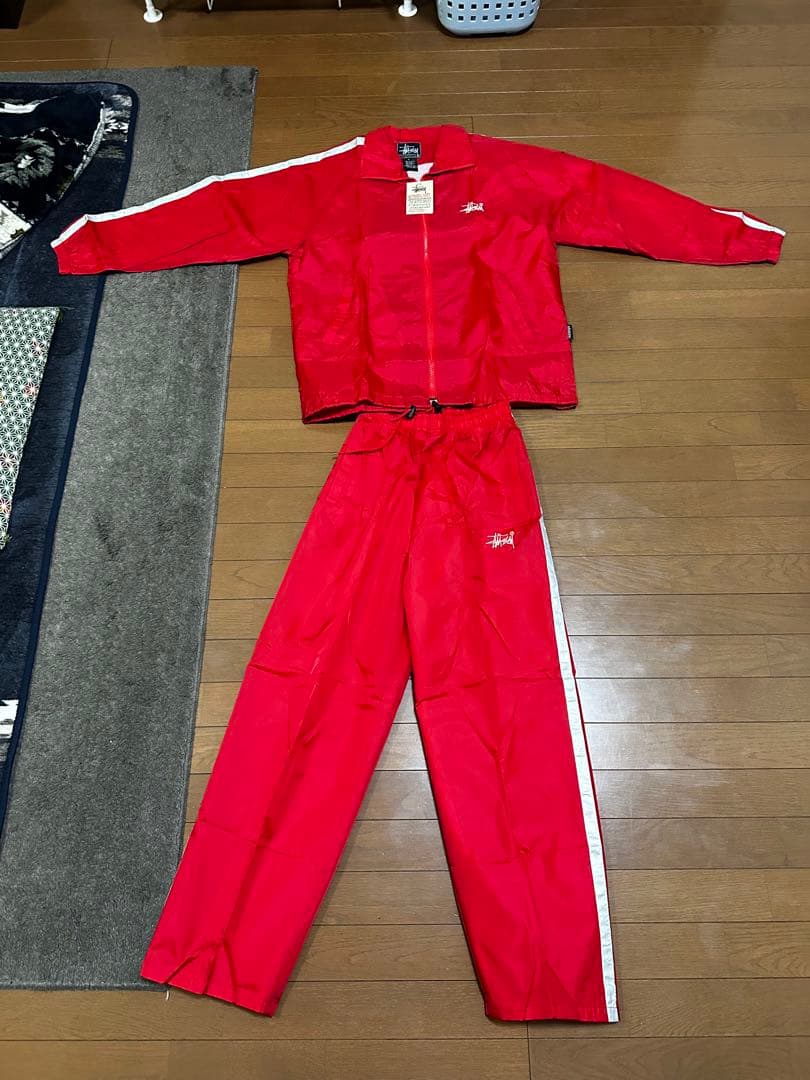90s デッドstussy sport ナイロンジャケット パンツ セットアップ