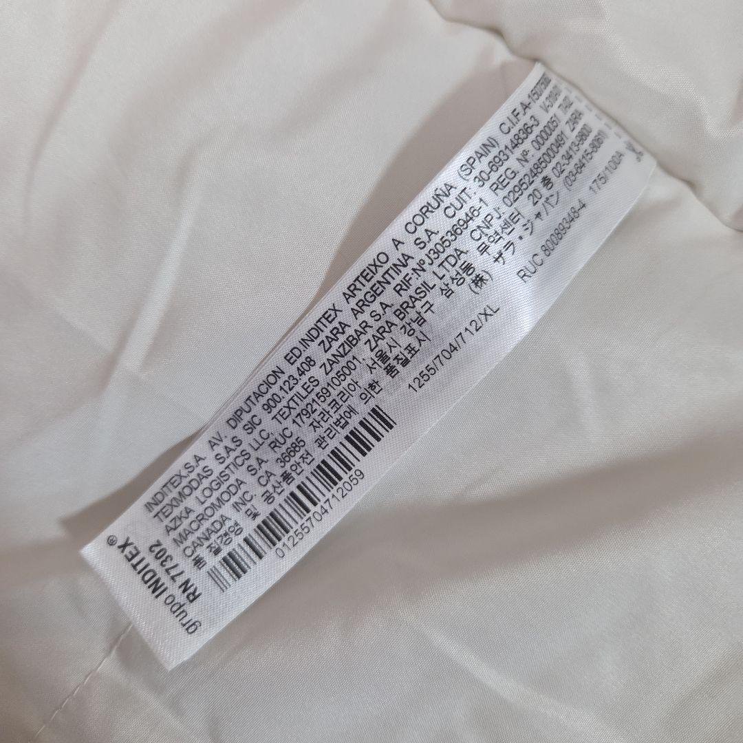 ZARAダウンコート　ロング丈　白　ファー