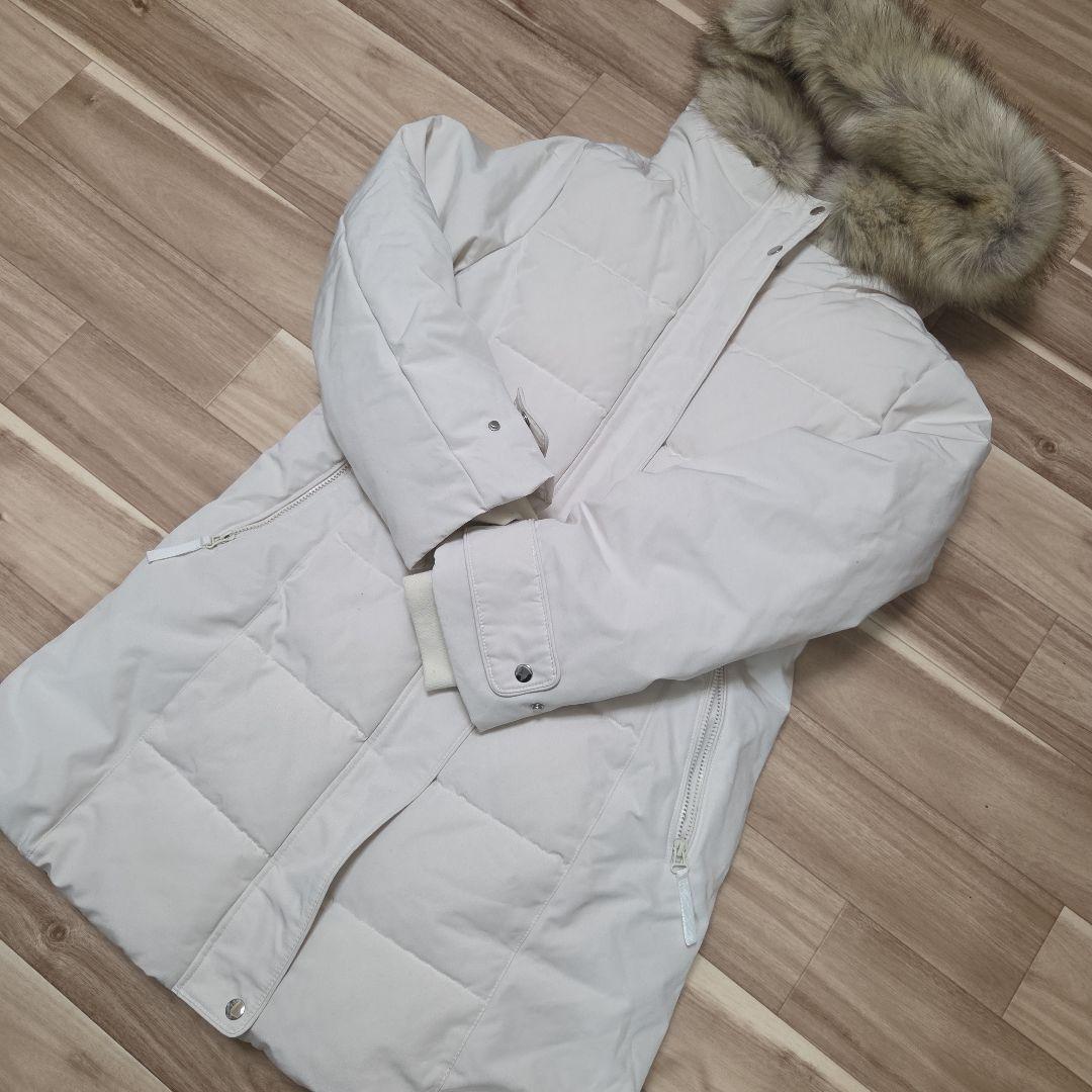 ZARAダウンコート　ロング丈　白　ファー
