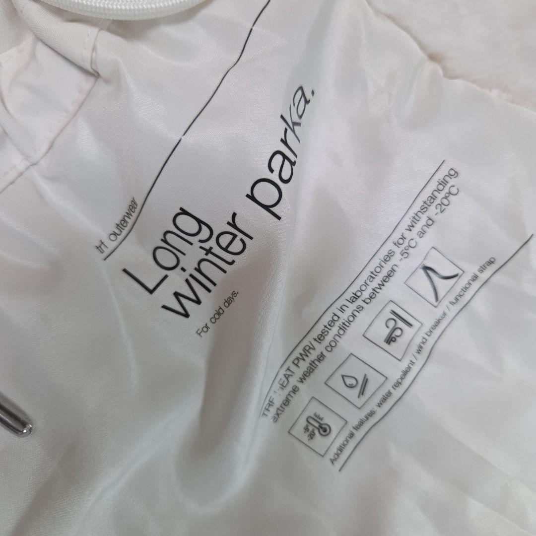 ZARAダウンコート　ロング丈　白　ファー
