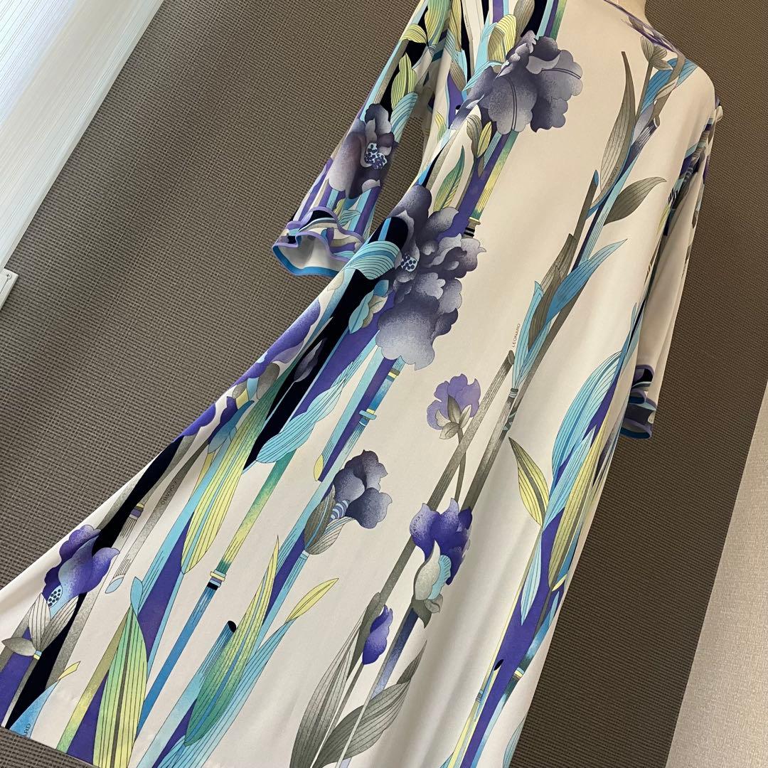 レオナール カンカン ワンピース 花柄 40