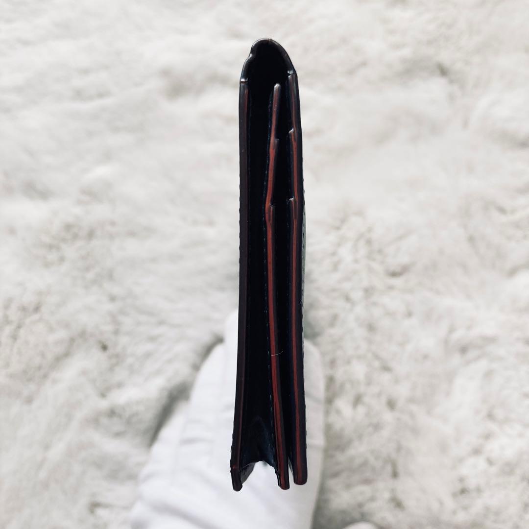 【良品】　GANZO ガンゾ　長財布　レザー　折財布　ブラック