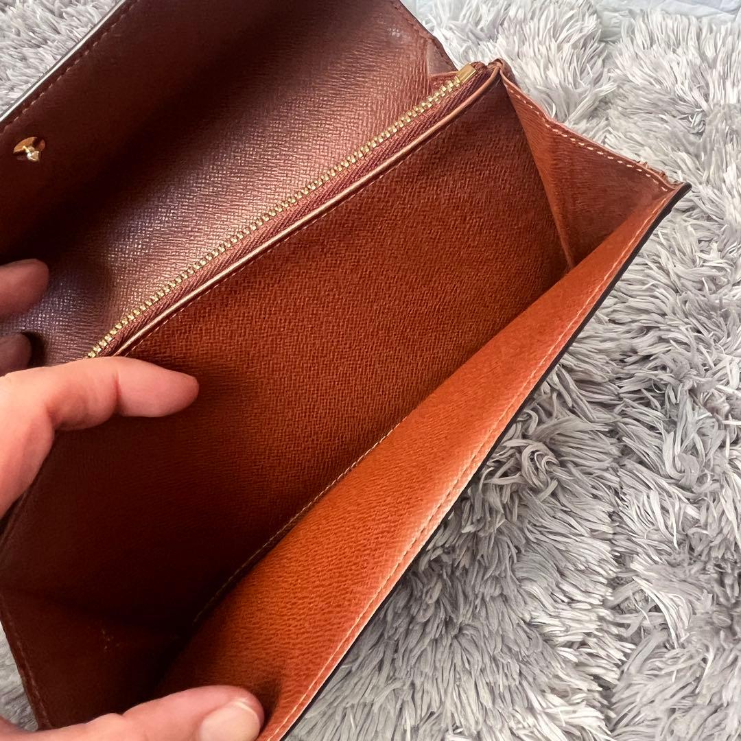 ルイヴィトン　長財布　モノグラム　ポルトモネクレディ　ブラウン　メンズ