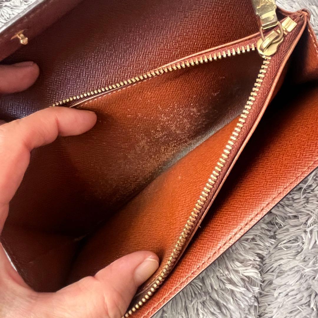 ルイヴィトン　長財布　モノグラム　ポルトモネクレディ　ブラウン　メンズ