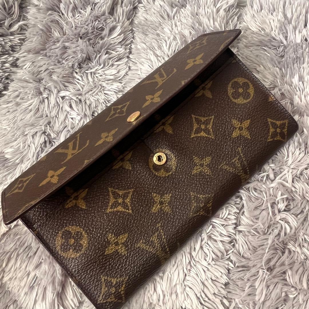 ルイヴィトン　長財布　モノグラム　ポルトモネクレディ　ブラウン　メンズ