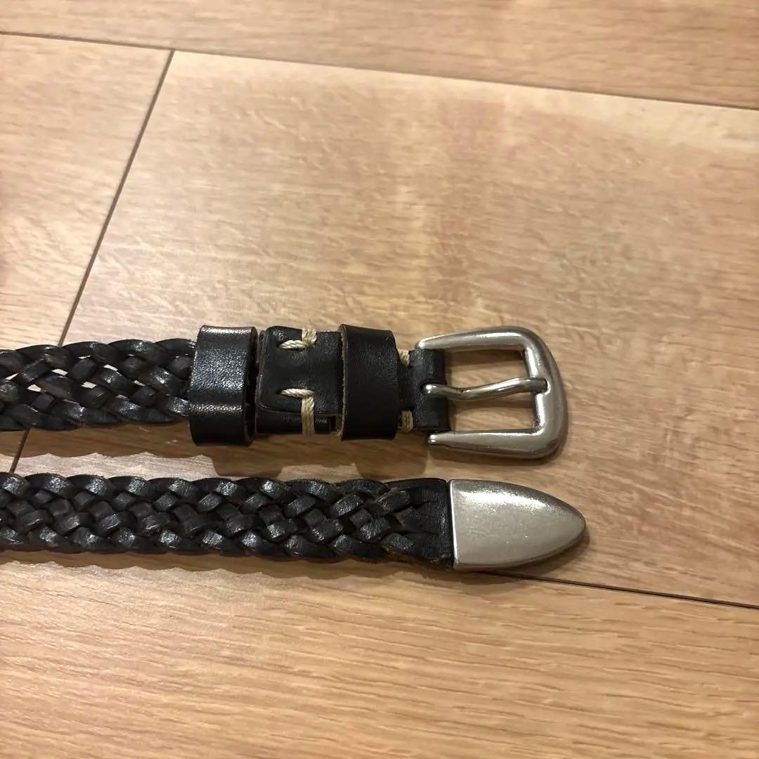 uru レザー　メッシュ　ベルト　美中古