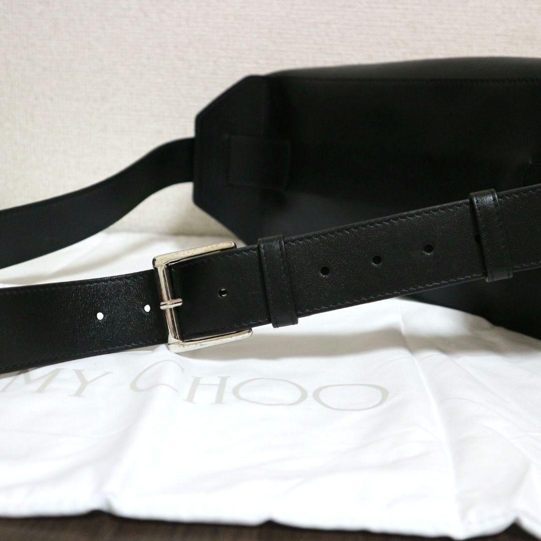 【美品】JIMMY CHOO ジミーチュウ ブラック レザー ボディバッグ