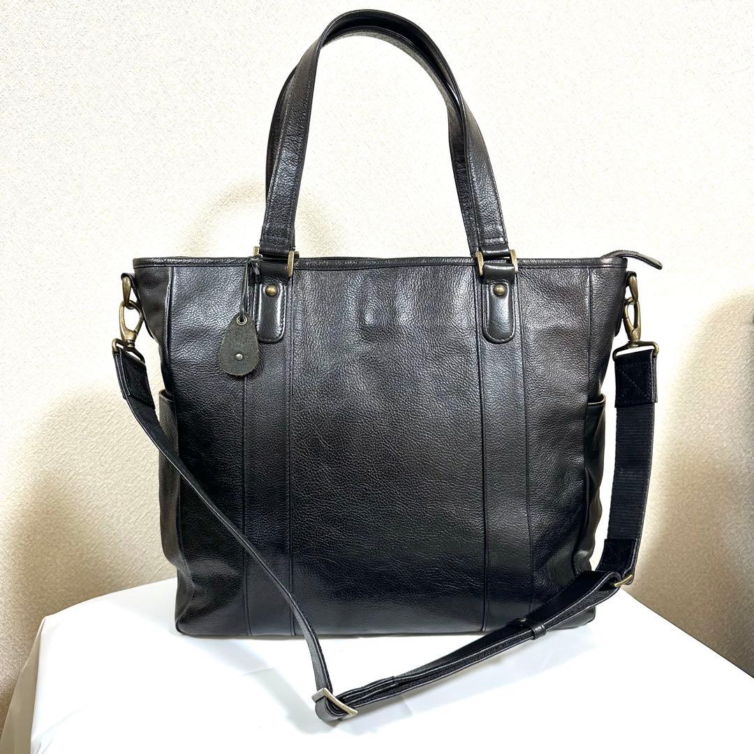 【美品】sot トートバッグ ZEBU レザー 2way ブラック A4収納可