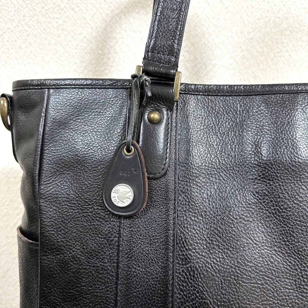 【美品】sot トートバッグ ZEBU レザー 2way ブラック A4収納可