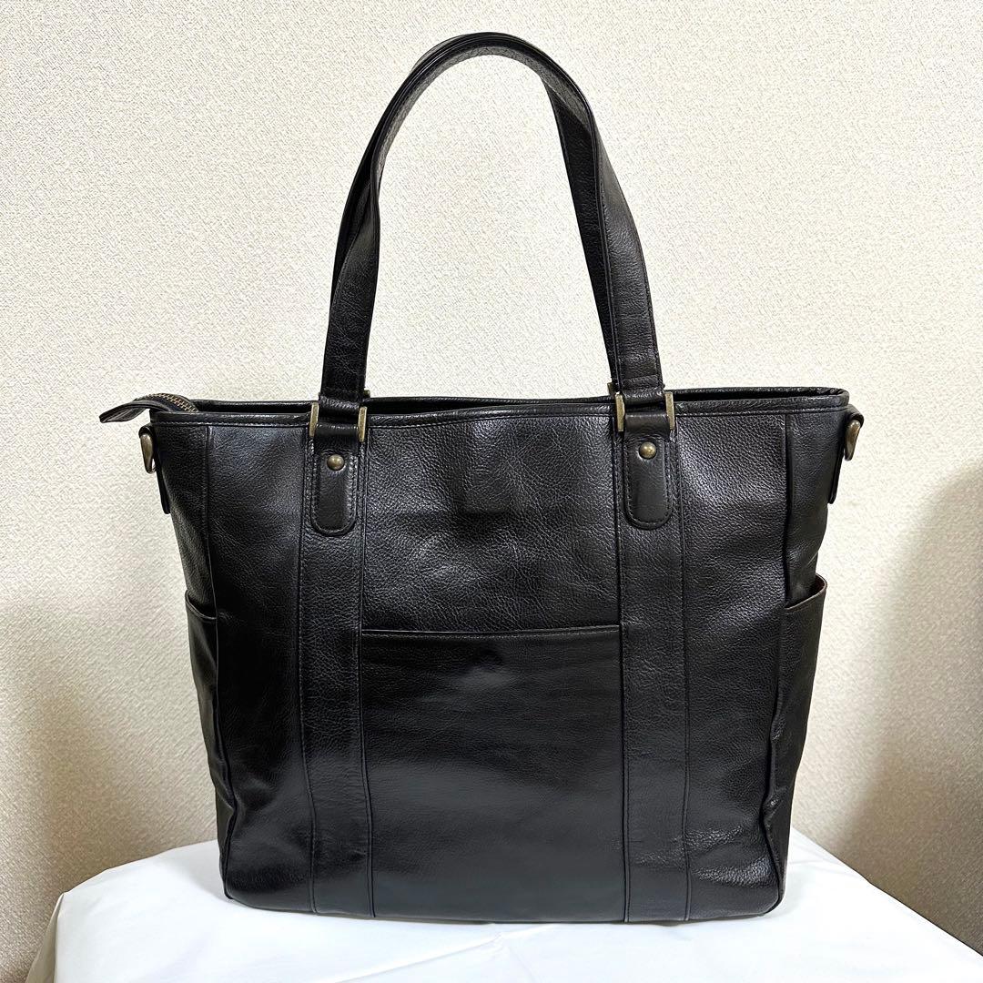 【美品】sot トートバッグ ZEBU レザー 2way ブラック A4収納可