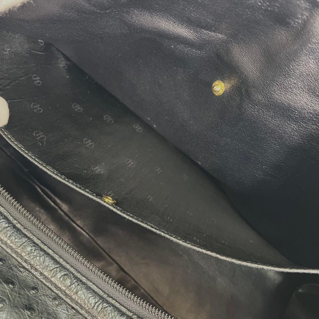 ハマノ ボストンバッグ ハンドバッグ オーストリッチ