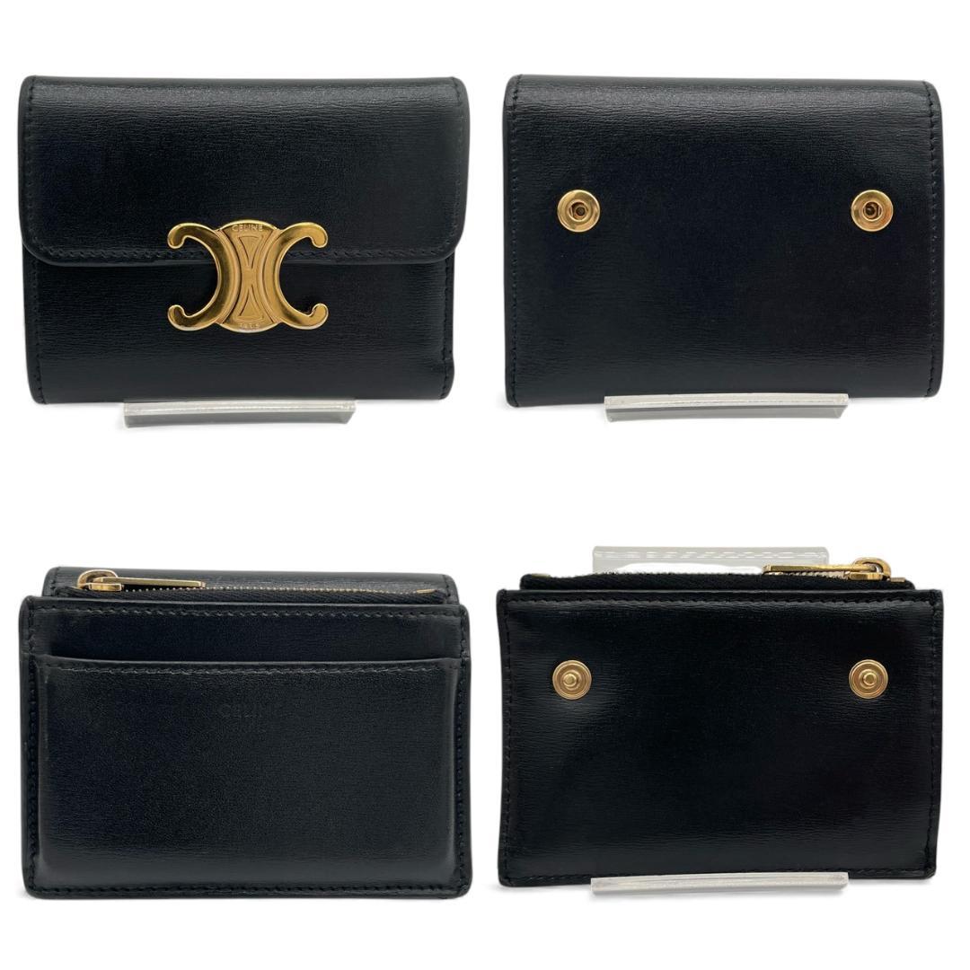 Y【超極美品】セリーヌ トリオンフ コンパクトウォレット ケース着脱式