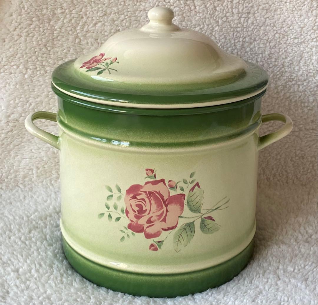 ☘️イマン☘️ イヴ　ホーロー製取っ手付きビード入りストッカーMサイズ