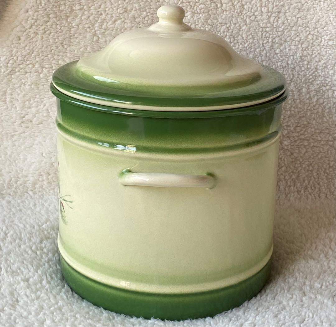 ☘️イマン☘️ イヴ　ホーロー製取っ手付きビード入りストッカーMサイズ