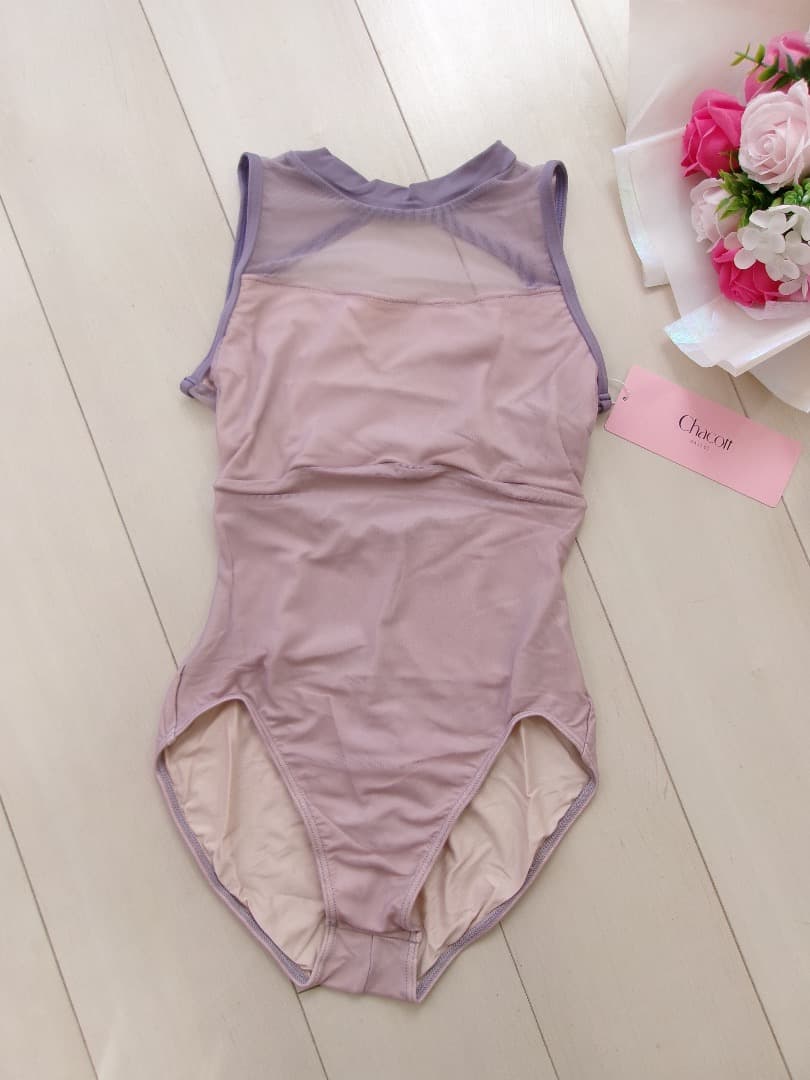 ☆チャコット【新品】ハイネックレオタード/M/シースルーピンク￥13.200☆