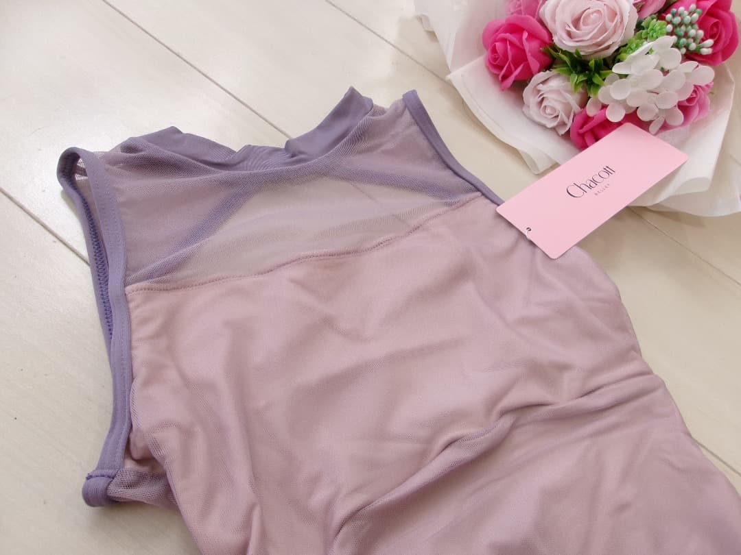 ☆チャコット【新品】ハイネックレオタード/M/シースルーピンク￥13.200☆