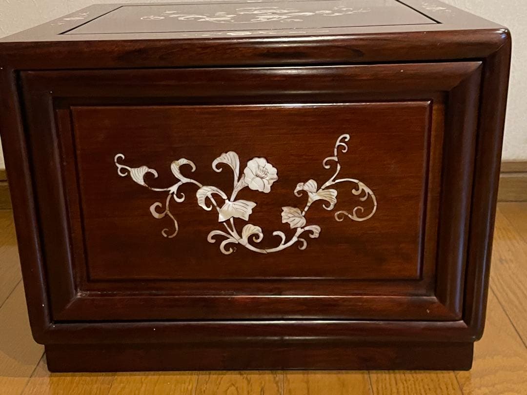 螺鈿(ラデン)家具 螺鈿細工 小引出し 3段 小型チェスト アンティーク